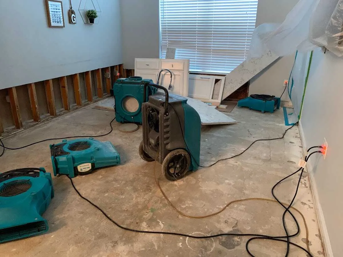 Dehumidifier in flood-cut room for Water Extraction & Removal in Pflugerville
